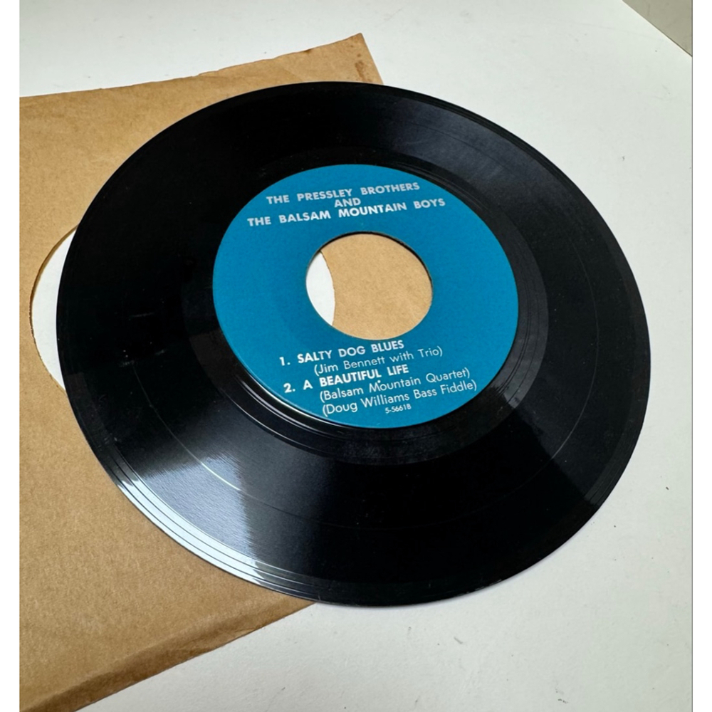 1965 Vinyl Record The Pressley Brothers & The Balsam Mountain Boys 45 Rpm